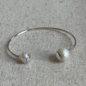 Chan Luu Sterling Silver and Pearl Cuff